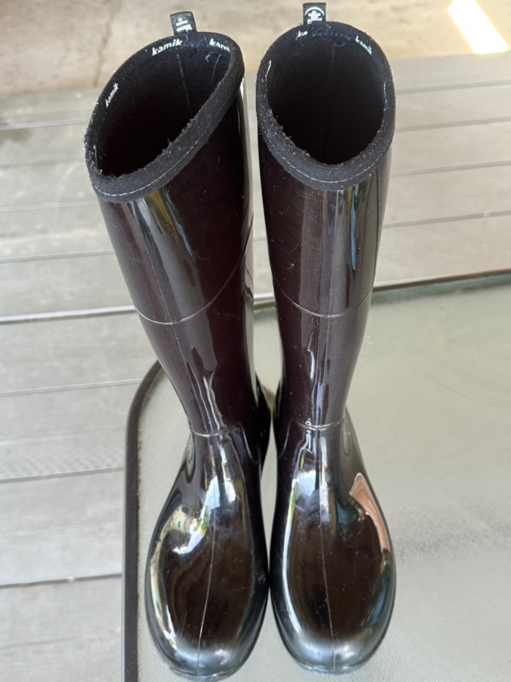 Kamik Women's Black Gloss Tall Rain Boots
